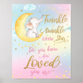 Whimsical Twinkle Twinkle Little Star Kinderzimmer Poster