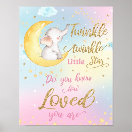 Whimsical Twinkle Twinkle Little Star Kinderzimmer Poster (Vorne)