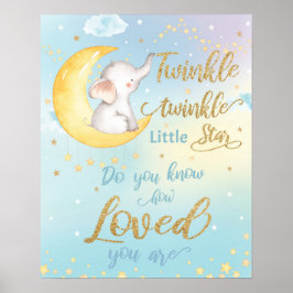 Whimsical Twinkle Twinkle Little Star Kinderzimmer Poster
