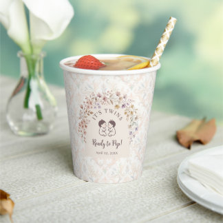 Whimsical Twins Baby Shower Pastell-Blumen LPM26 Pappbecher
