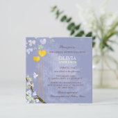 Whimsical Two Hearts Blue Brautparty Einladung (Stehend Vorderseite)