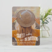 Whimsical Type 2023 Foto Graduation Party Blue Einladung (Stehend Vorderseite)