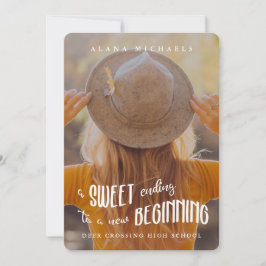 Whimsical Type Foto 2023 Graduation Party Taupe Einladung