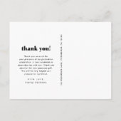 Whimsical Typografy Abschluss Danke Foto Postkarte (Rückseite)