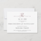 Whimsical Typography Script 2 Photo Engaged Couple Save The Date (Rückseite)