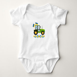 Whimsical Ukraine Traktor Baby Strampler