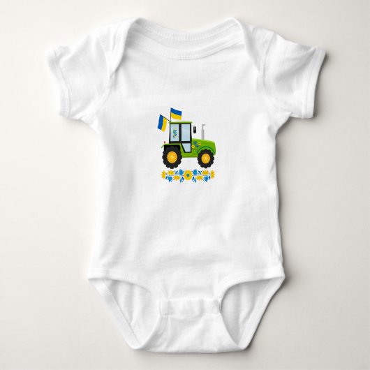 Whimsical Ukraine Traktor Baby Strampler (Vorderseite)