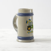 Whimsical Ukraine Traktor Bierglas (Vorderseite Links)