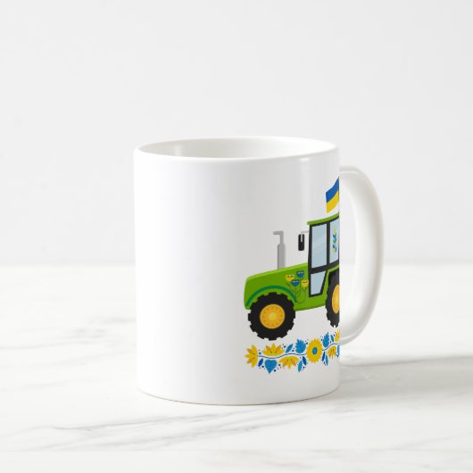 Whimsical Ukraine Traktor Kaffeetasse (VorderseiteRechts)