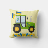 Whimsical Ukraine Traktor Kissen (Vorderseite)