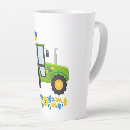 Whimsical Ukraine Traktor Milchtasse (Rechte Ecke)