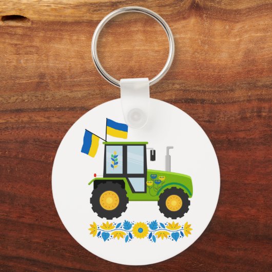 Whimsical Ukraine Traktor Schlüsselanhänger (Vorderseite)