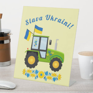 Whimsical Ukraine Traktor Sockelschild