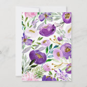 Whimsical Ultraviolet Gold Pink Floral Rezept Card (Rückseite)