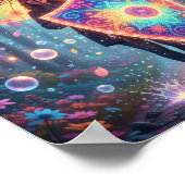 Whimsical Umbrella Art - Gezwitscher Regensturm Poster (Ecke)