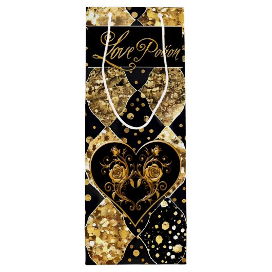 Whimsical und Elegant Goth Liebe Potion Geschenktüte Für Weinflaschen (Rückseite)