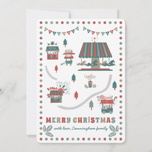 Whimsical und farbenfroh Weihnachtsmesse Feiertagskarte