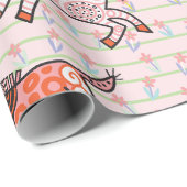 Whimsical und spielerisch stilisierte Zebras Geschenkpapier (Rolleneckpunkt)