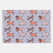 Whimsical und spielerisch stilisierte Zebras Geschenkpapier Set (Vorderseite)