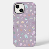 Whimsical Under Sea Beachy Pastel Seashells Case-Mate iPhone Hülle (Rückseite)