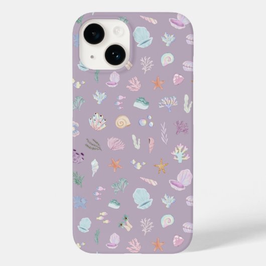 Whimsical Under Sea Beachy Pastel Seashells Case-Mate iPhone Hülle (Rückseite)