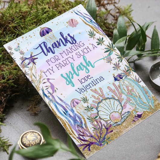 Whimsical Under Sea Birthday Party Script Dankeskarte