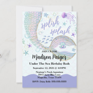 Whimsical Under Sea Mermaid Geburtstag Einladung