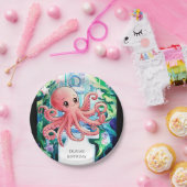 Whimsical Under Sea Octopus Birthday Pappteller (Party)