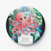 Whimsical Under Sea Octopus Birthday Pappteller (Vorderseite)