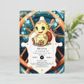 Whimsical Under Sea Turtle Geburtstag Einladung (Stehend Vorderseite)