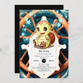 Whimsical Under Sea Turtle Geburtstag Einladung (Vorne/Hinten)