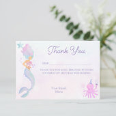 Whimsical Under the Sea Mermaid Dankeskarte (Stehend Vorderseite)