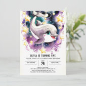 Whimsical Underwater Dolphin Geburtstag Einladung (Stehend Vorderseite)