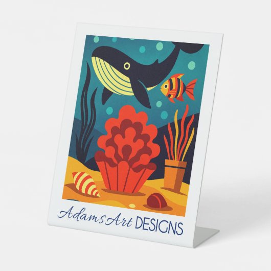 Whimsical Underwater Whale & Coral Sockelschild (Vorderseite)