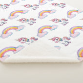 Whimsical unicorn and rainbow Sherpa Blanket Sherpadecke (3/4)