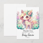 Whimsical Unicorn Baby Dusche Dankeskarte (Vorne/Hinten)