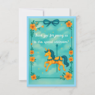 Whimsical Unicorn Baby Dusche Dankeskarte