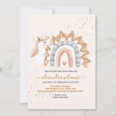 Whimsical Unicorn Baby Dusche Einladung (Vorderseite)