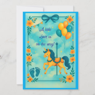 Whimsical Unicorn Baby Dusche Einladung