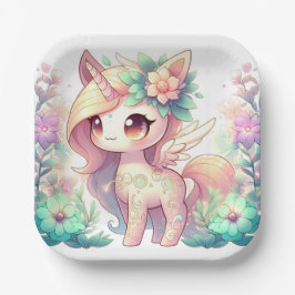 Whimsical Unicorn Baby Dusche Pappteller