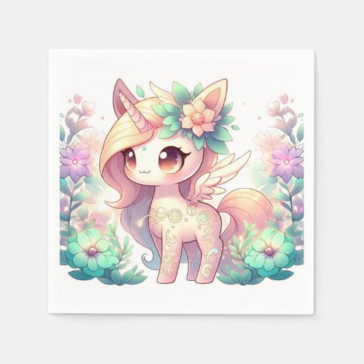 Whimsical Unicorn Baby Dusche Serviette (Vorderseite)