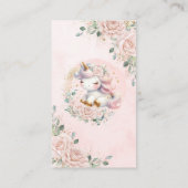 Whimsical Unicorn Blush Pink Floral Diaper Raffel Begleitkarte (Rückseite)