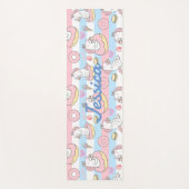 Whimsical Unicorn Donut Beach Party Kinder Yogamatte (Vorderseite)