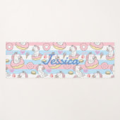 Whimsical Unicorn Donut Beach Party Kinder Yogamatte (Vorderseite (Horizontal))