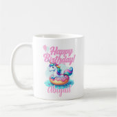 Whimsical Unicorn Donut Niedlich Rainbow Pool Part Kaffeetasse (Links)
