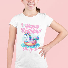 Whimsical Unicorn Donut Niedlich Rainbow Pool Part T-Shirt