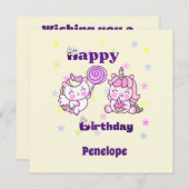 Whimsical Unicorn Geburtstag Delight (Vorne/Hinten)