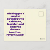 Whimsical Unicorn Geburtstag Delight Postkarte (Rückseite)