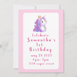 Whimsical Unicorn Geburtstag Einladung