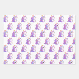 Whimsical Unicorn Geburtstag Geschenkpapier Set